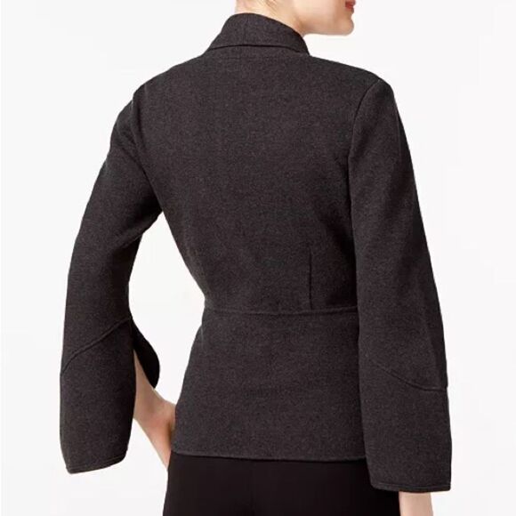 Alfani Bell Sleeve Collared Cardigan Jacket Charcoal Grey XL - Picture 6 of 14